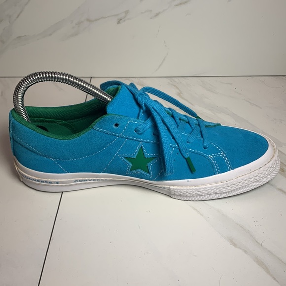 Converse One Star Suede Hawaiian Ocean Blue / Jolly Green Sneakers Kid Size 5.5 - Picture 3 of 12